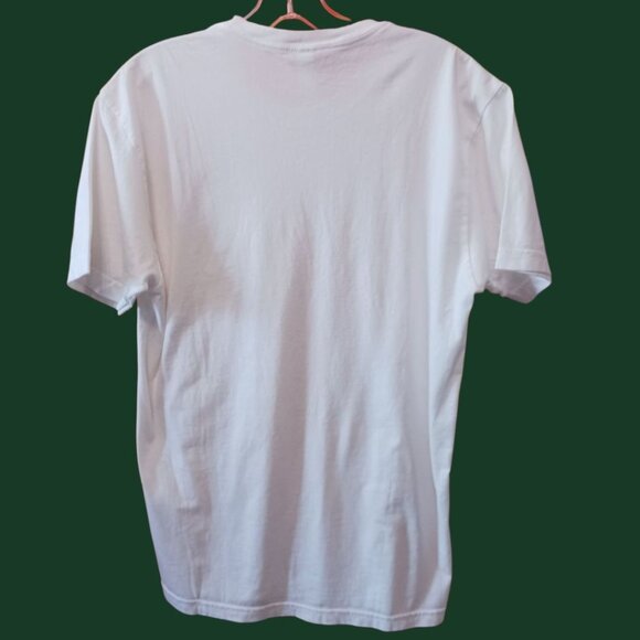 Next Level Tee W/ Red Hippo Logo On Pocket Mens Short Sleeve Wht Medium - Picture 2 of 6